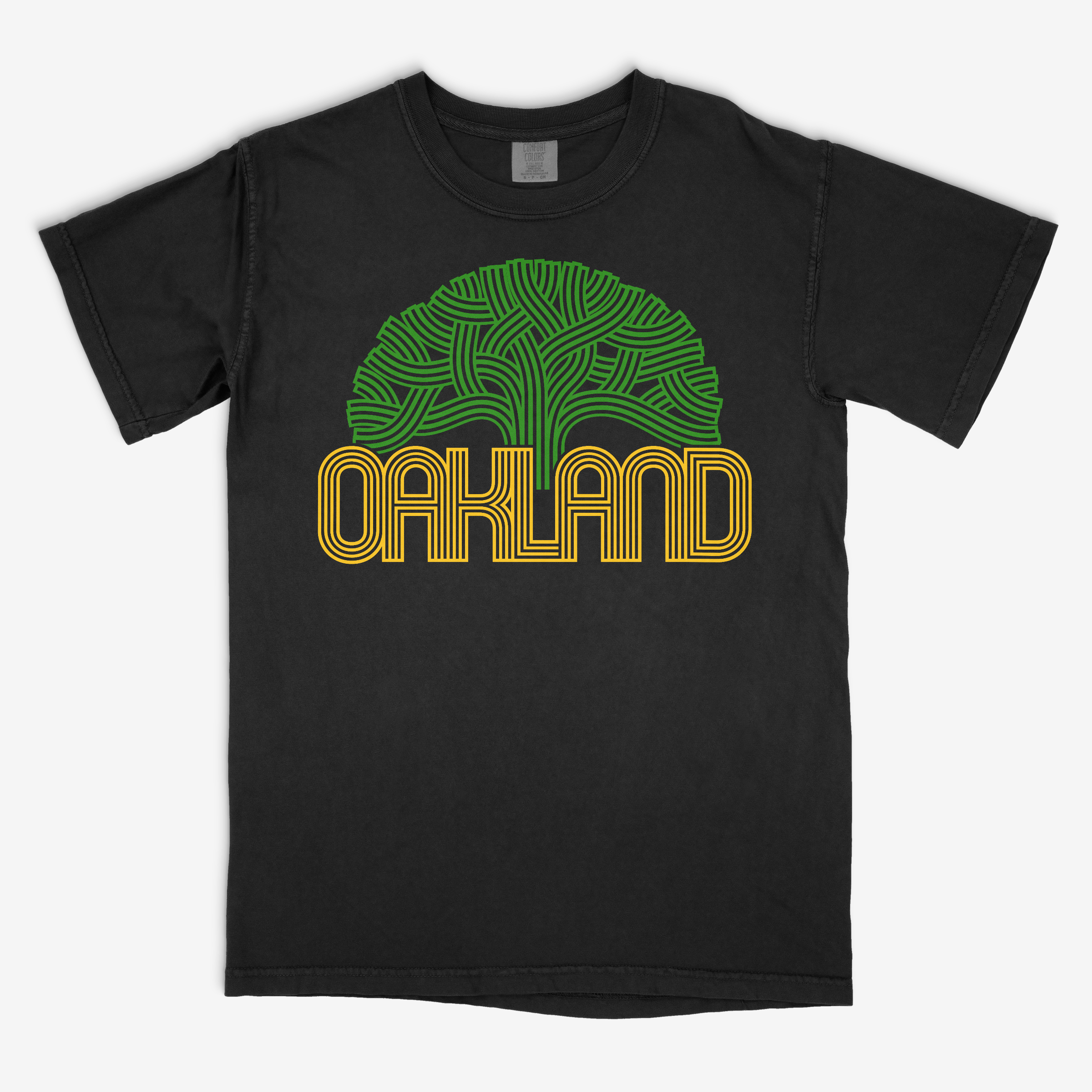 Oakland Tree. Black T-Shirt