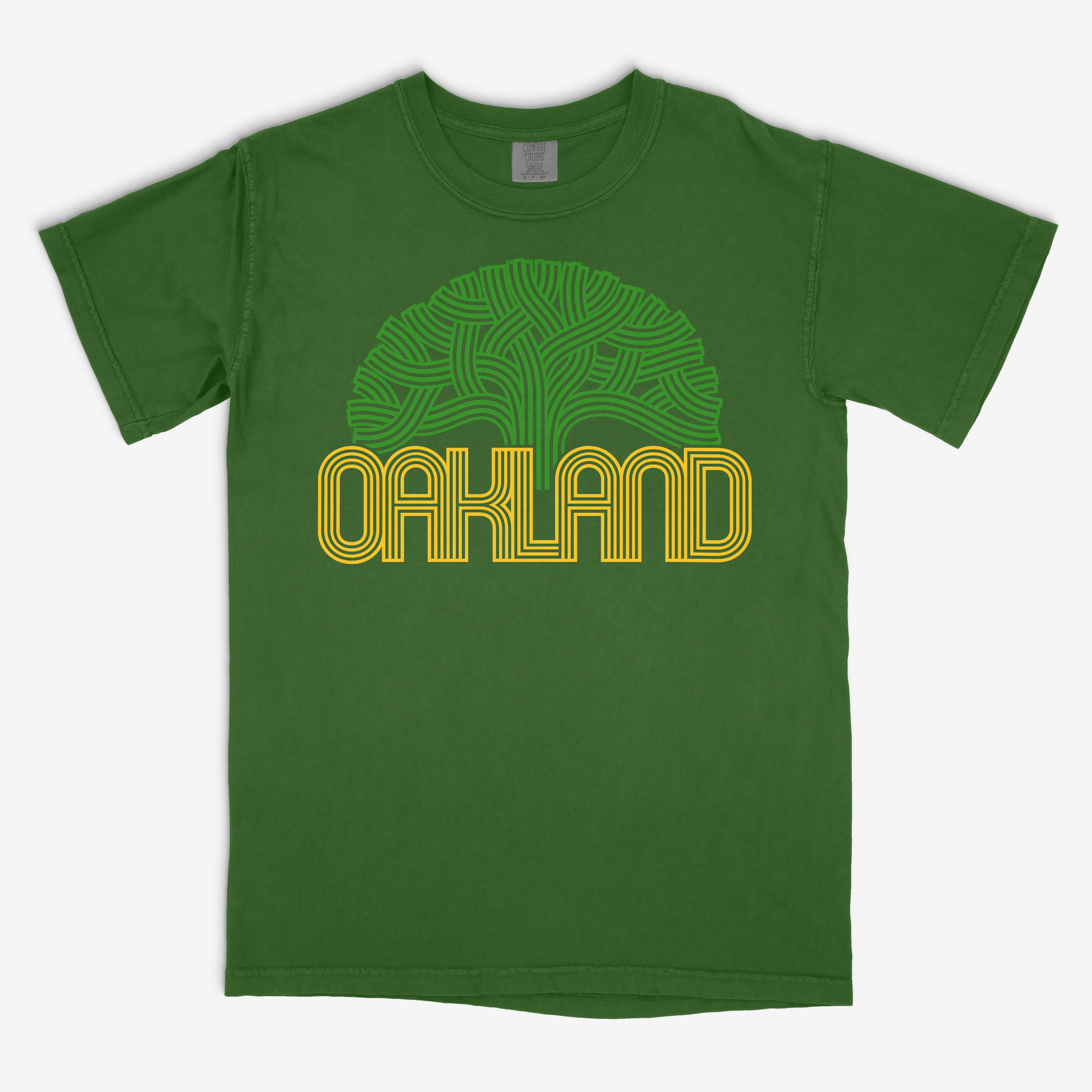 Oakland Tree. Comfort Colors. Clover Green T-Shirt