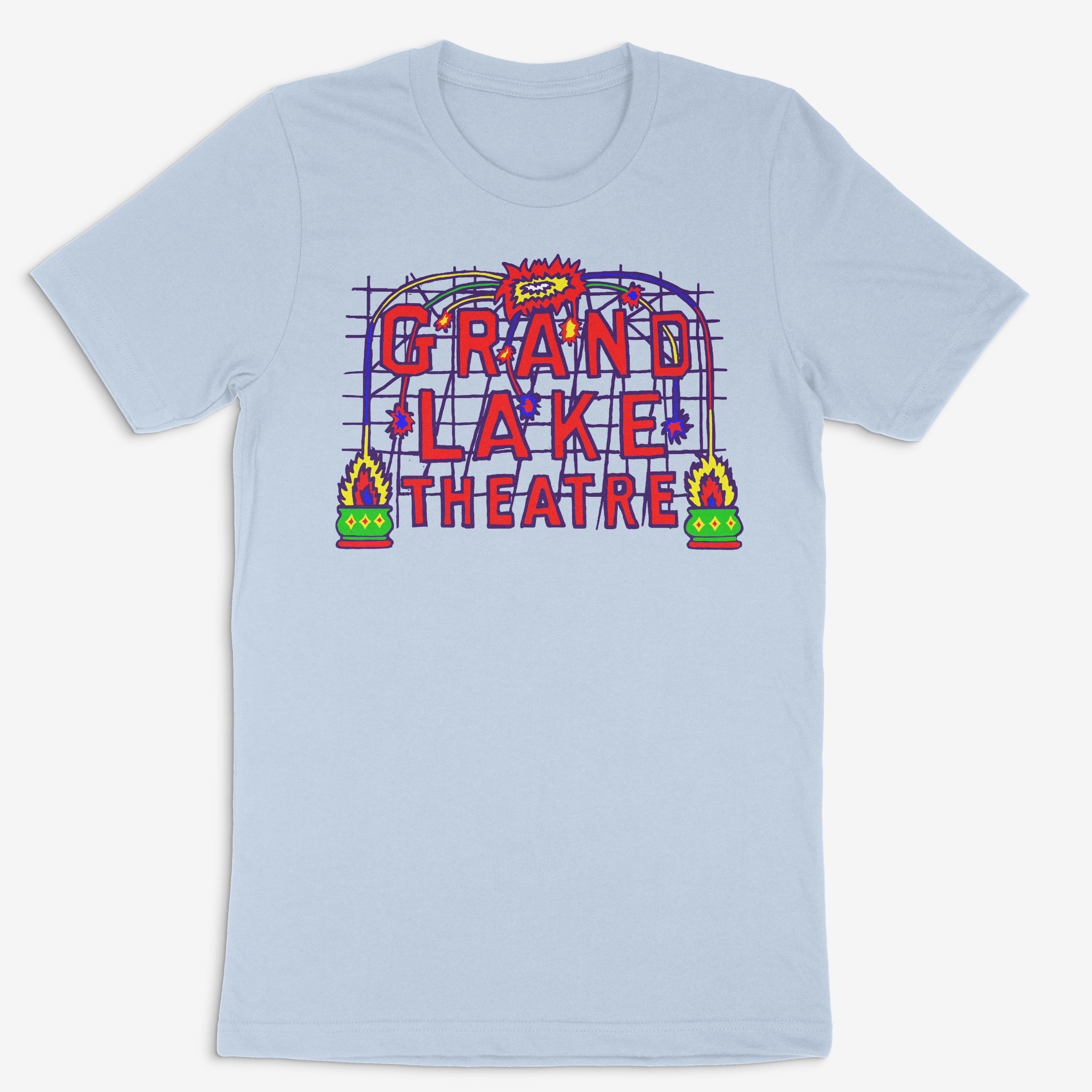 Grand Lake Theatre. Light Blue T-Shirt