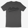 Oaktown Spray Paint – Oakland Street Art Graphic Tee – Asphalt Gray