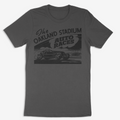 The Oakland Stadium - Auto Races. Asphalt Gray T-Shirt